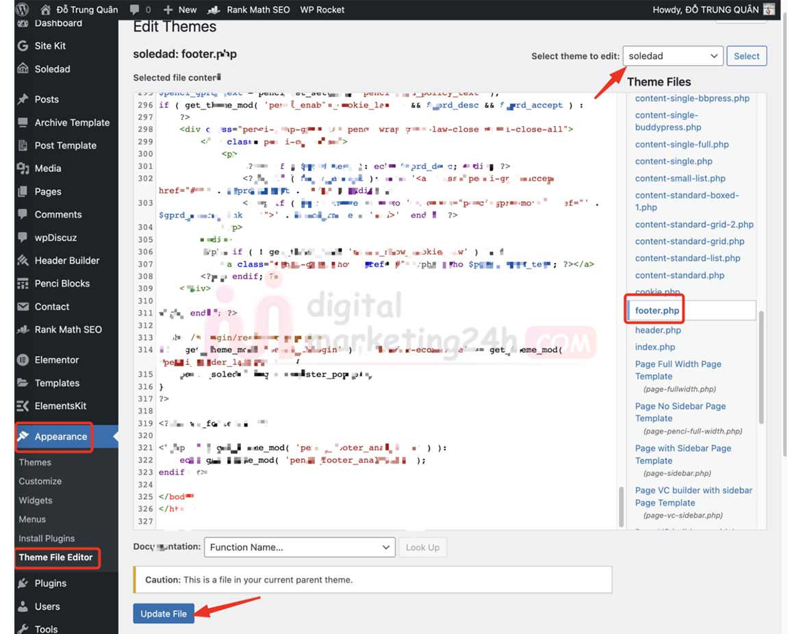 Cách tạo nút liên hệ đẹp cho theme wordpress khác