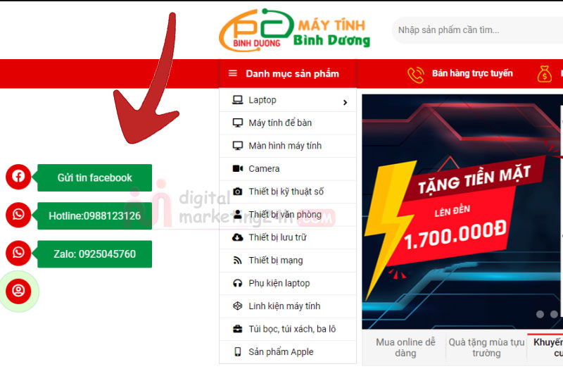 Hình ảnh nút liên hệ đẹp cho theme Flatsome wordpress mẫu 01