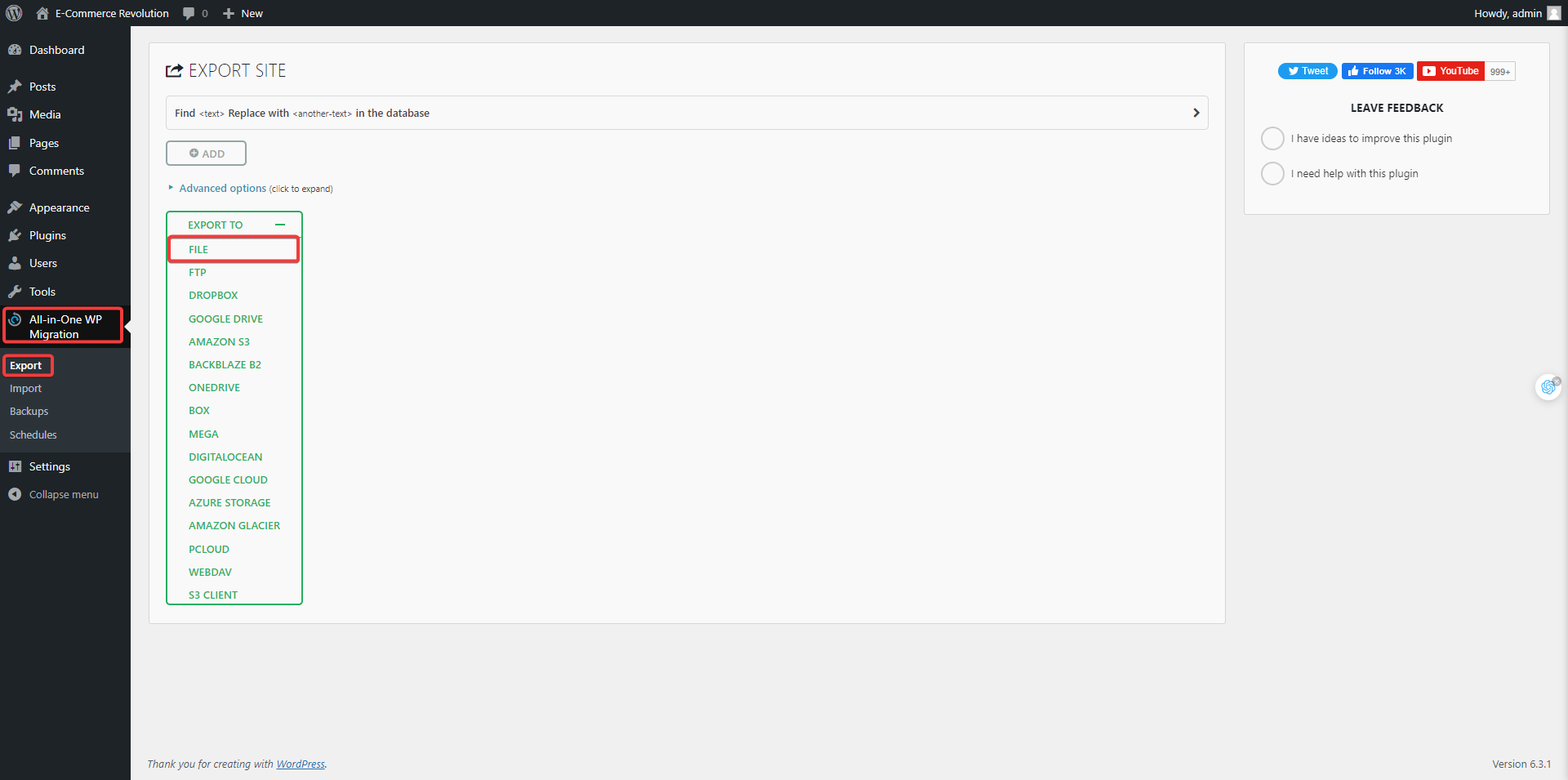 Cách cài đặt và sử dụng Plugin All in One WP Migration