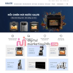 Hình ảnh trang chủ mẫu theme bán nồi chiên không dầu, máy ép, dao kéo