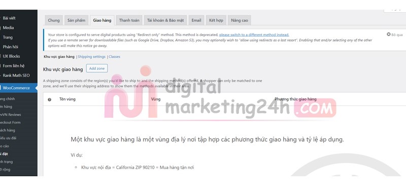 Cấu hình Địa Lý trong WooCommerce
