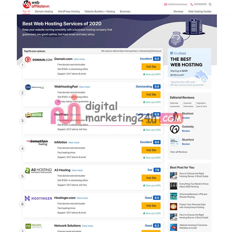 Hình ảnh Theme WordPress affiliate sản phẩm số
