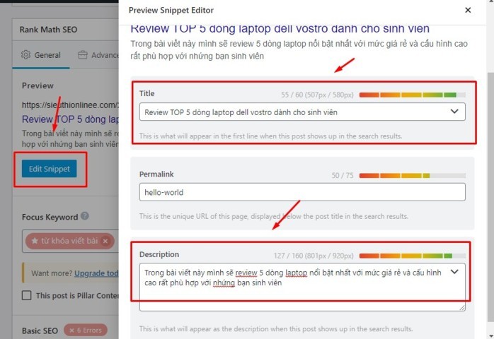 Tối ưu hóa bài viết bằng rank mart SEO pro