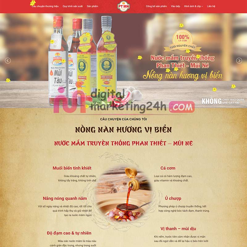 Trang chủ theme mẫu bán nước mắm truyền thống
