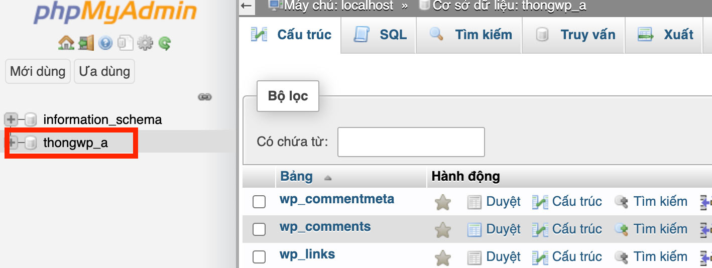 Cơ sở dữ liệu của bạn