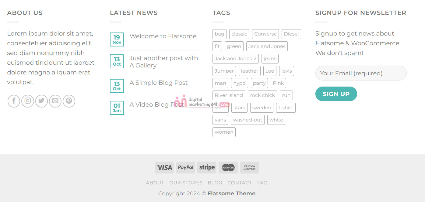 Footer parallax shop theme flatsome