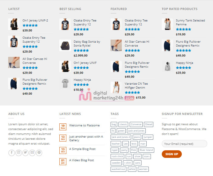Footer shop demos theme flatsome
