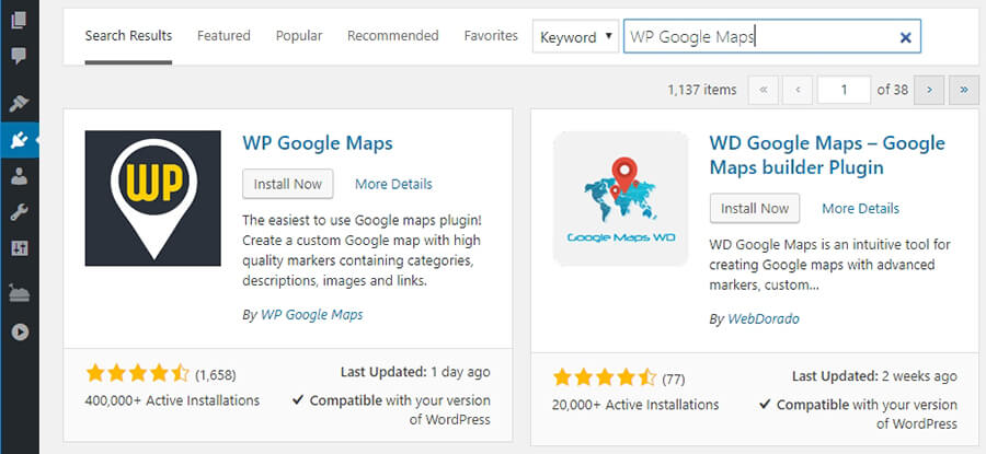 wp google maps install