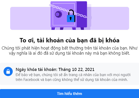 Tài khoản facebook ads bị khóa