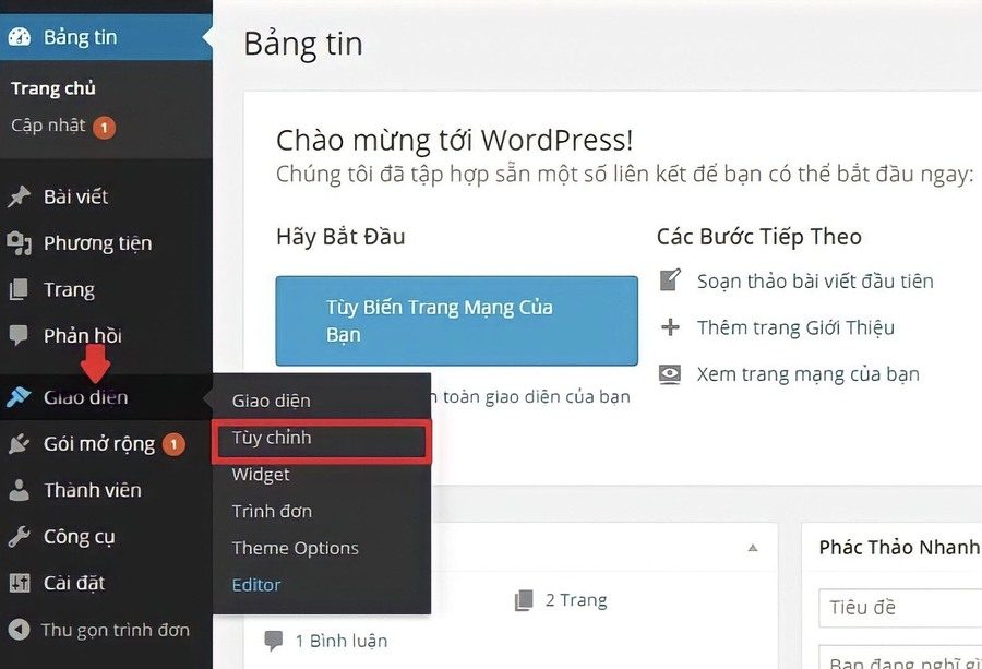 Kéo thả wordpress đơn giản