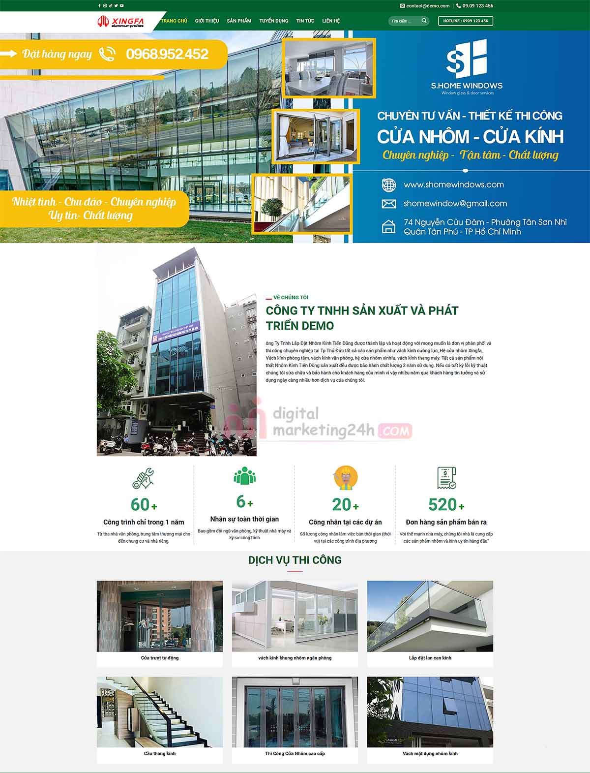 Theme wordpress bán nhôm kính