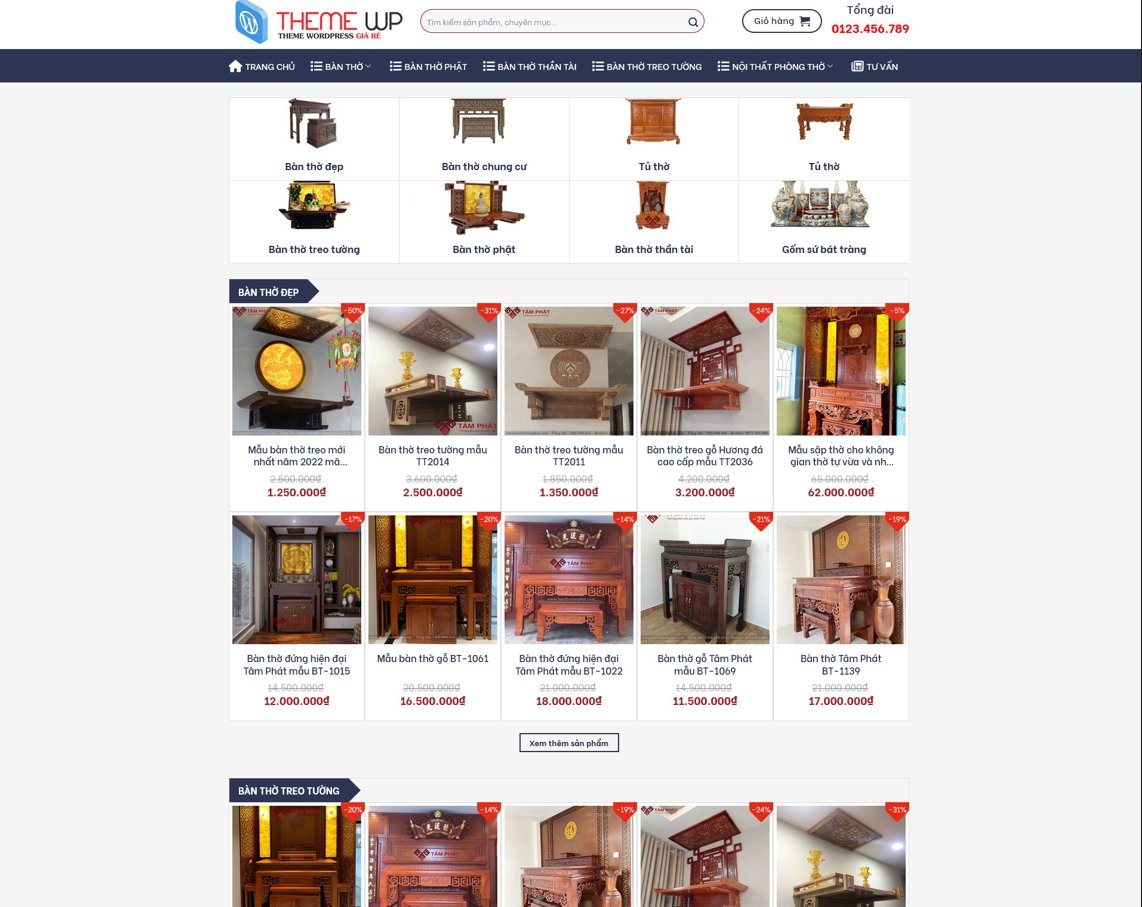 Source Code Website bán bàn thờ