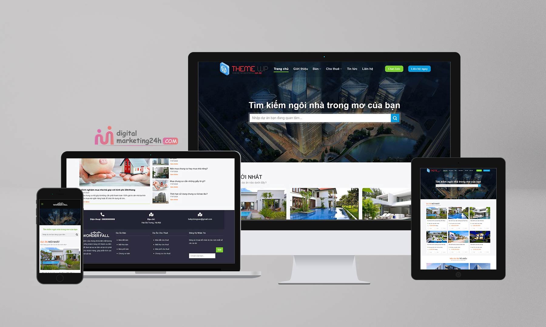 Demo Website bán và cho thuê dự án bất động sản