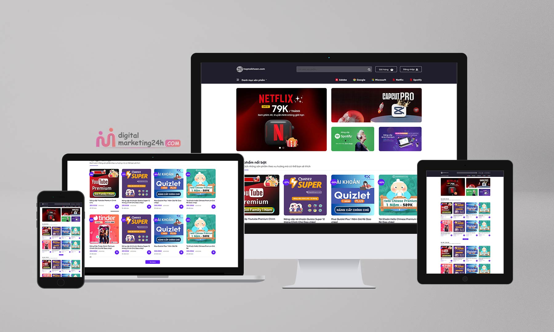 Theme Wordpress shop bán tài khoản mmo